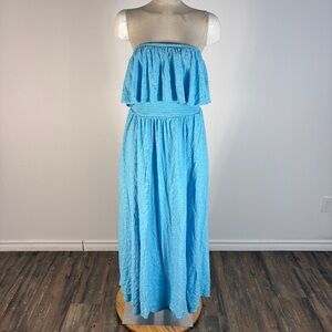 ❤️ Torrid Blue Eyelet Smocked Maxi Dress 2X